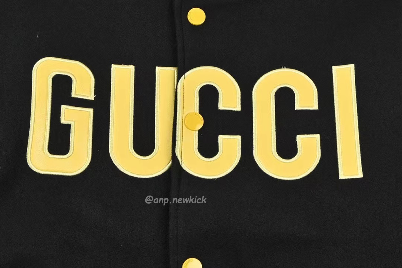 Gucci Wool Sweater Black Jacket Double G Pineapple Embroidered Patchwork Design (8) - newkick.cc